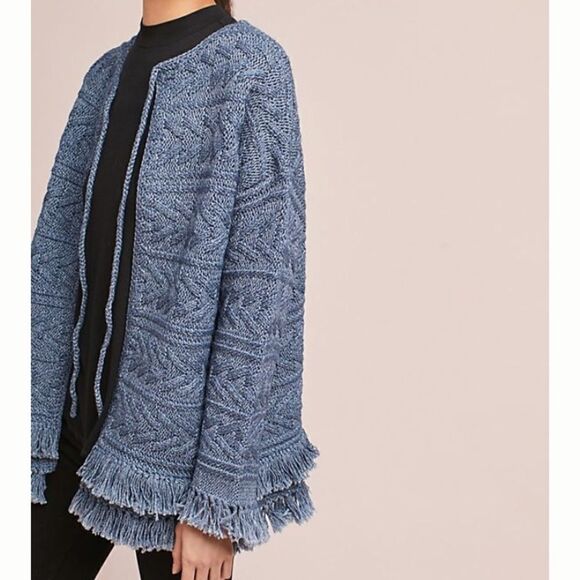 Current Elliott Sz 3 Cable Fringe Sweater NWT - Picture 1 of 4